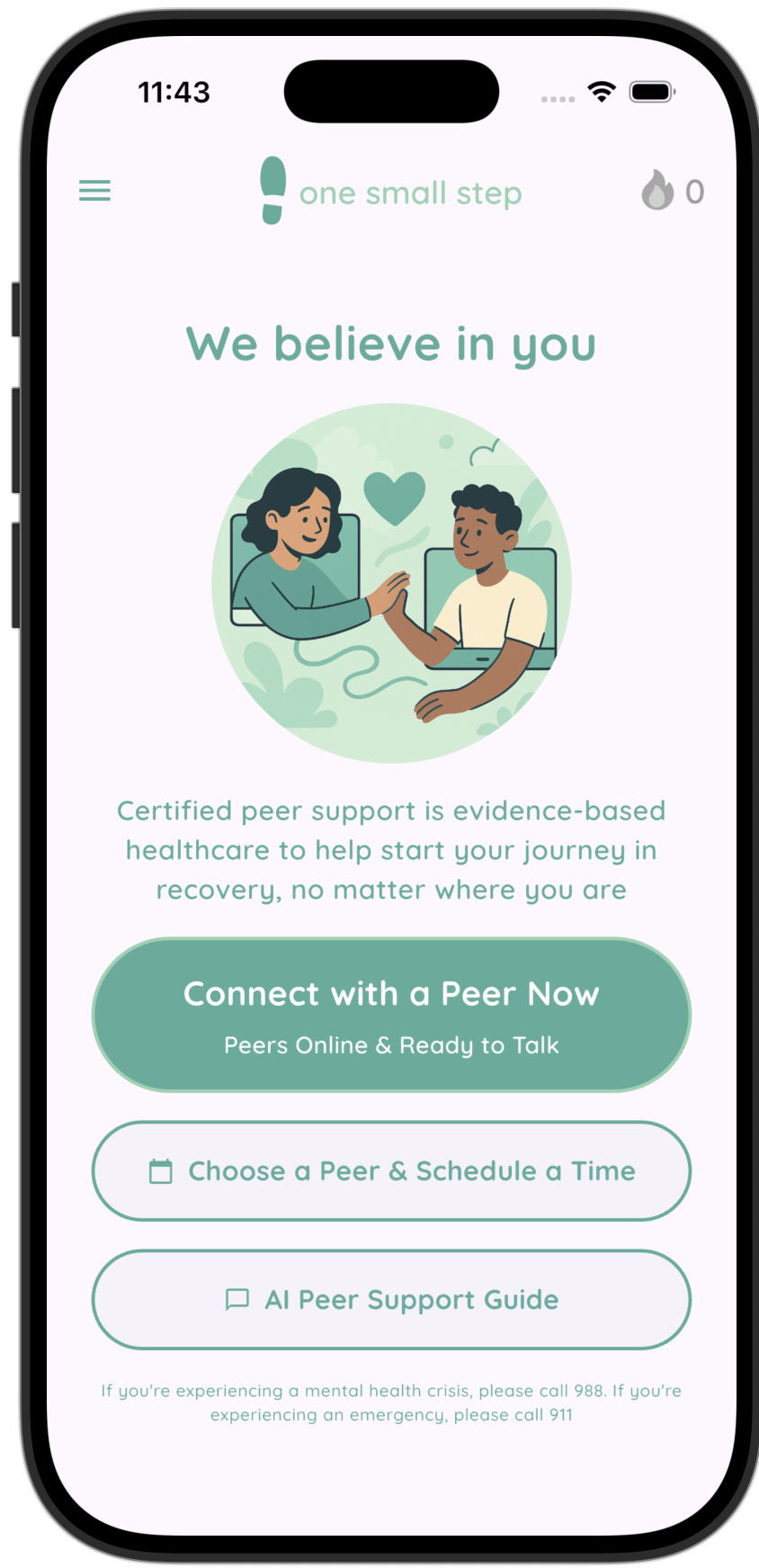 One Small Step App Screenshot