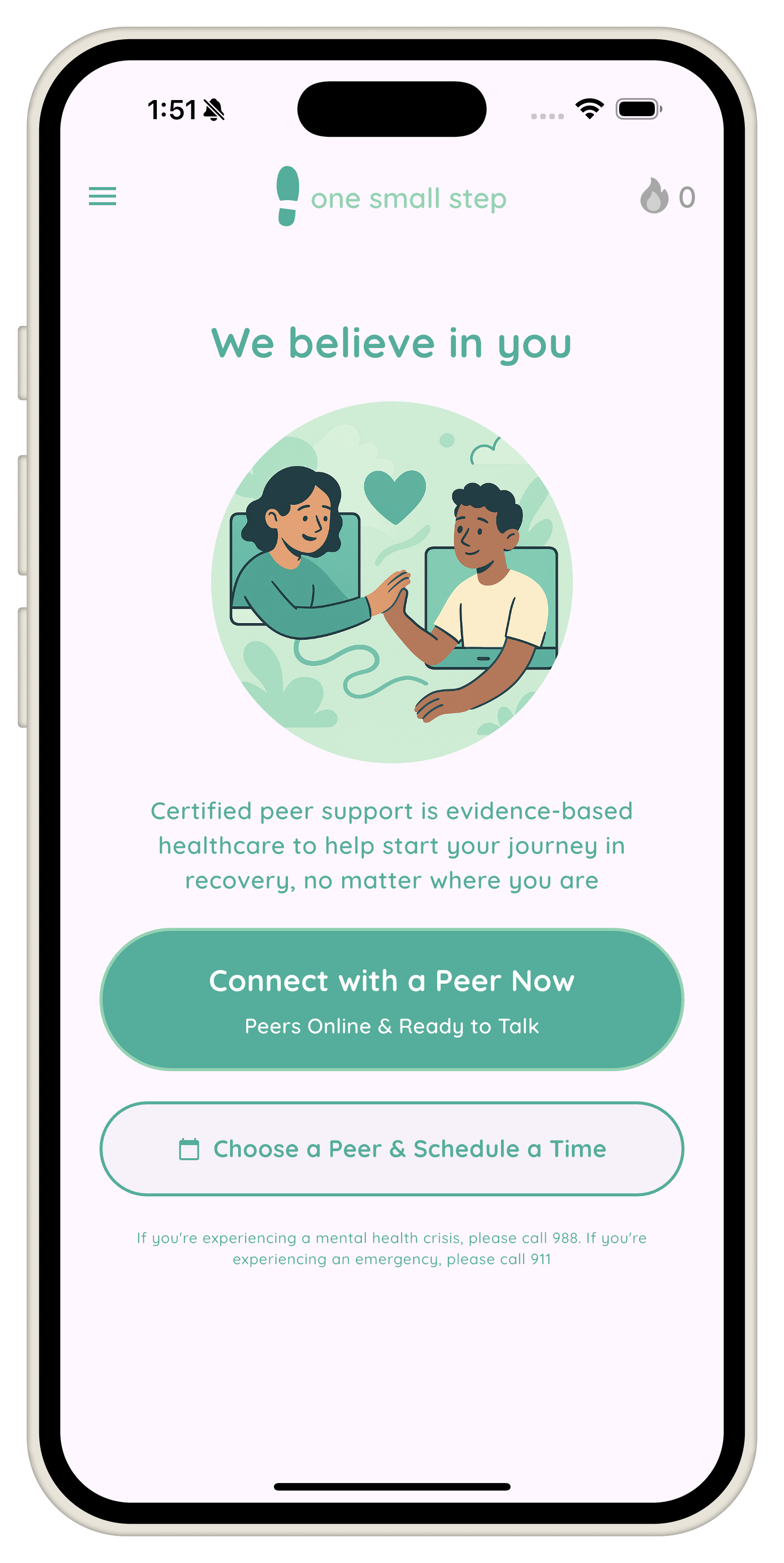 One Small Step App Screenshot